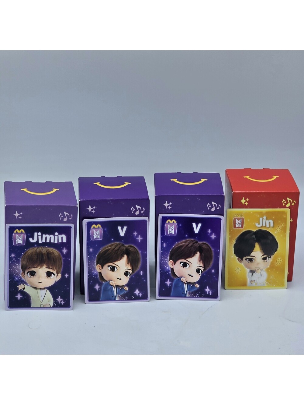 2025 McDonalds BTS TinyTAN Happy Meal Toy Lot of 4 Jimin V Jin w/ Boxes
